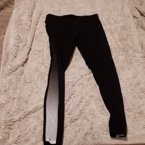 Black leggings with mesh detail
